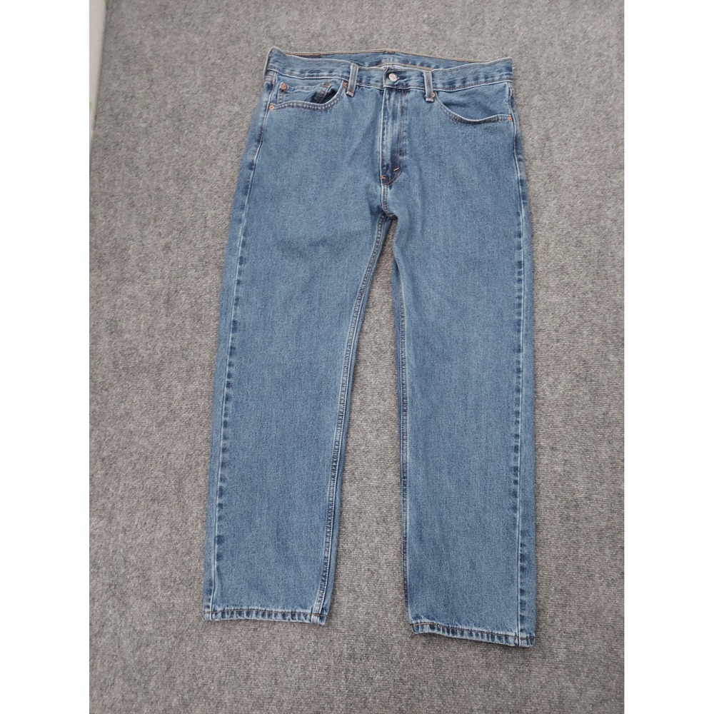 Levis 505 Jeans Mens 36x30 Blue Denim Regular Straight Grunge 100% Cotton